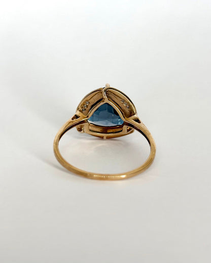 Bague Vintage Topaze 4.20 cts &amp; 8 Diamants &quot;Irène&quot; - Elliade Paris