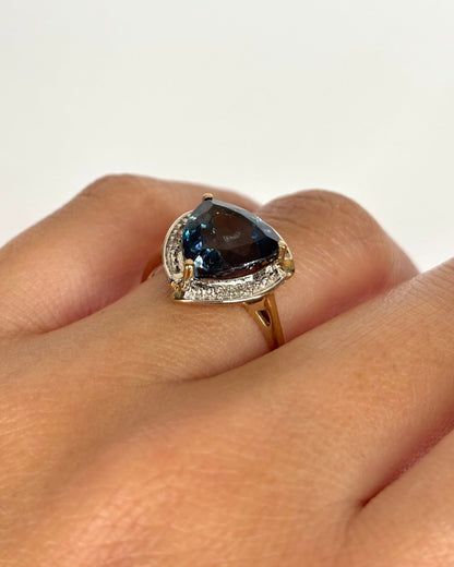 Bague Vintage Topaze 4.20 cts &amp; 8 Diamants &quot;Irène&quot; - Elliade Paris