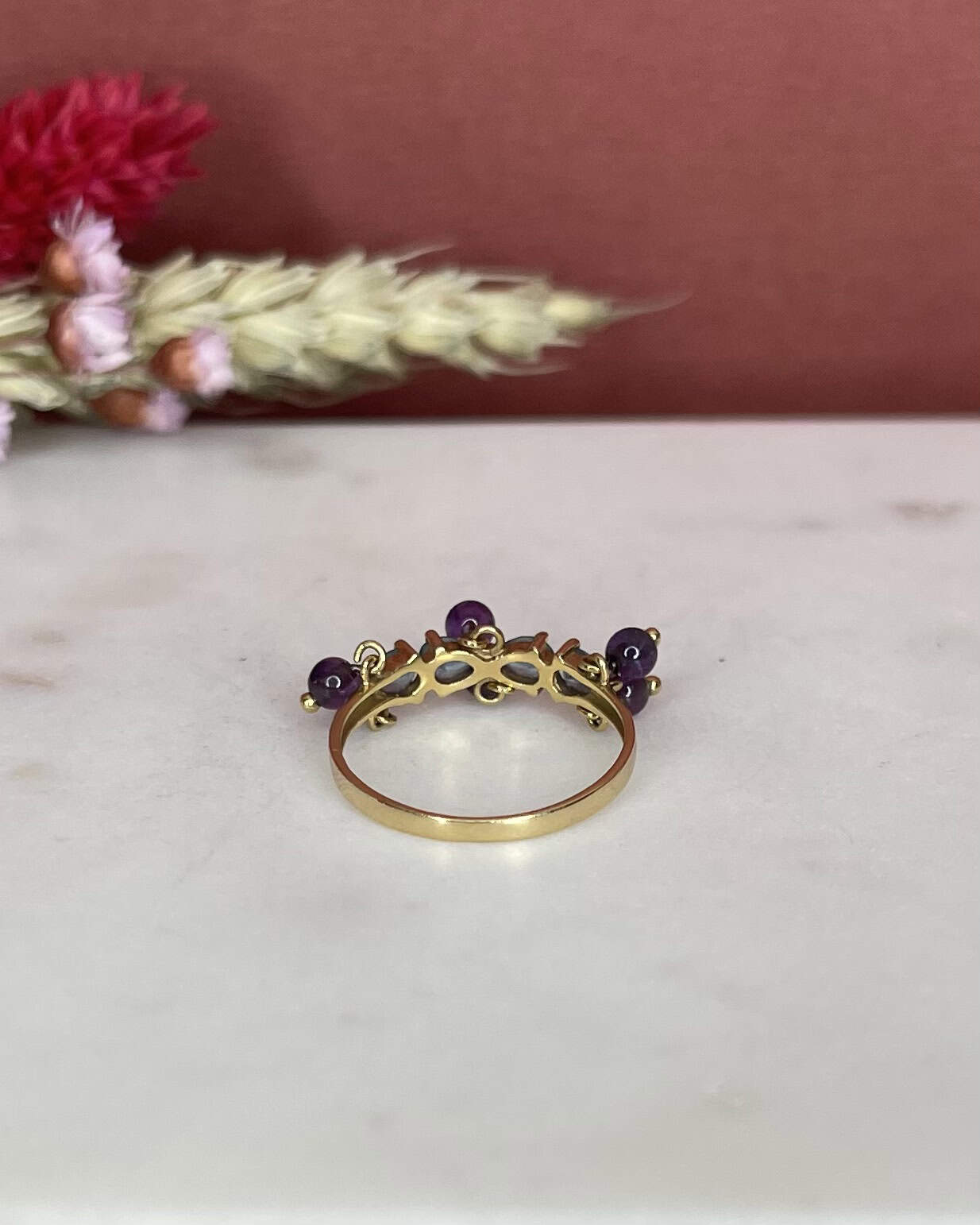 Bague Vintage Topazes &amp; Améthystes "Angela" - Elliade Paris