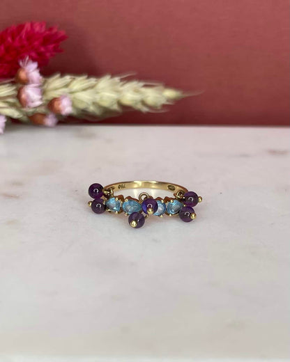 Bague Vintage Topazes &amp; Améthystes &quot;Angela&quot;