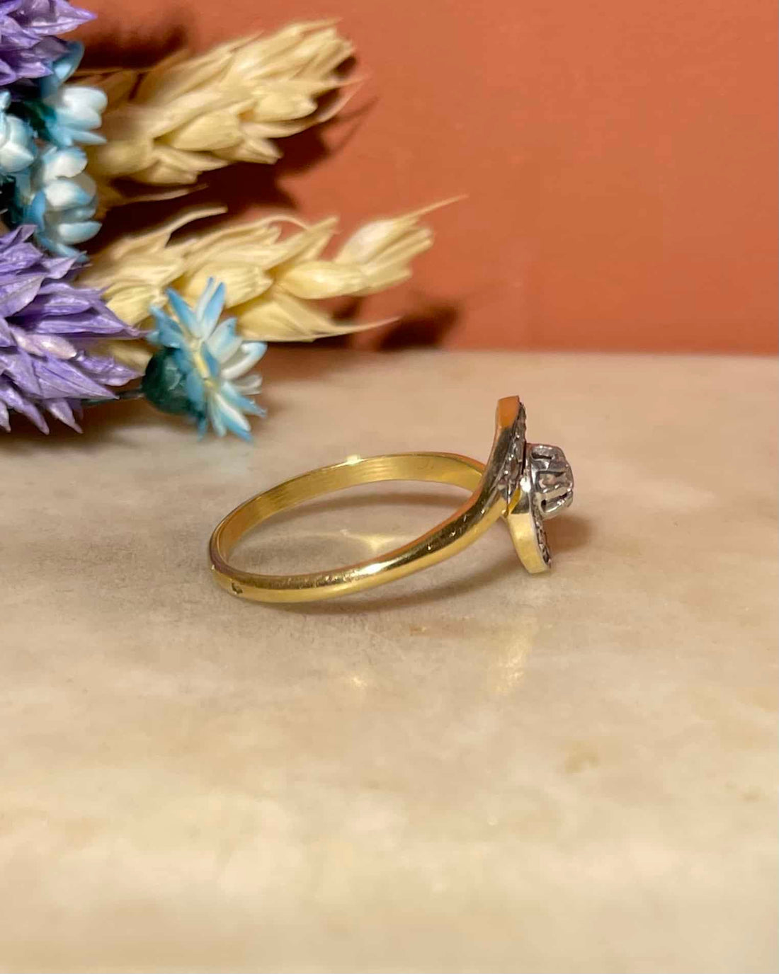 Bague Vintage Tourbillon 13 Diamants &quot;Astrid&quot; - Elliade Paris