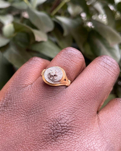 Bague Vintage Tourbillon Art - Deco Diamant &quot;Erine&quot; - Elliade Paris