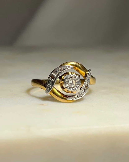 Bague vintage Tourbillon Diamants &quot;Andréa&quot; - Elliade Paris