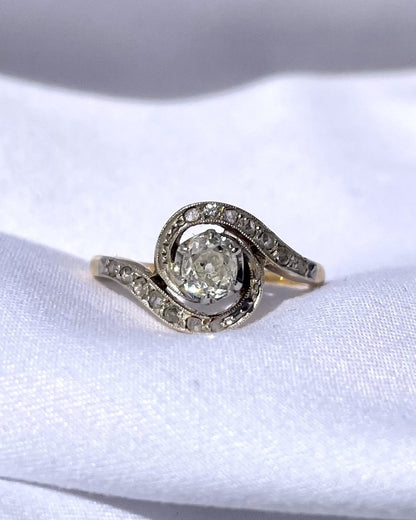 Bague vintage tourbillon diamants &quot;Maeve&quot; - Elliade Paris