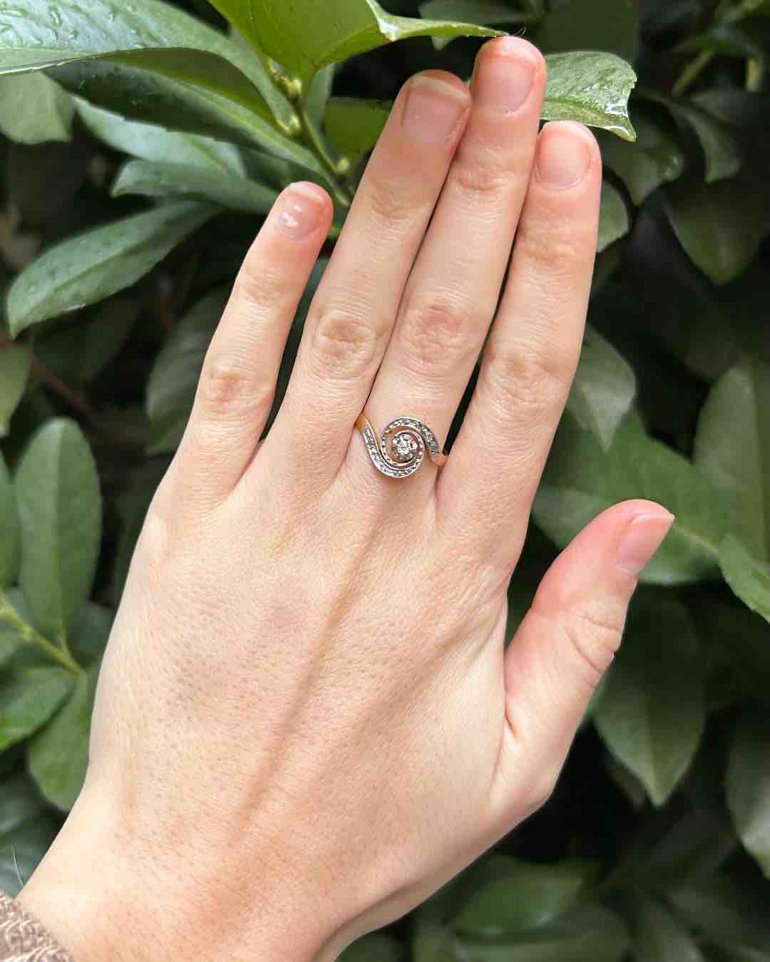 Bague vintage Tourbillon Diamants "Marion" - Elliade Paris