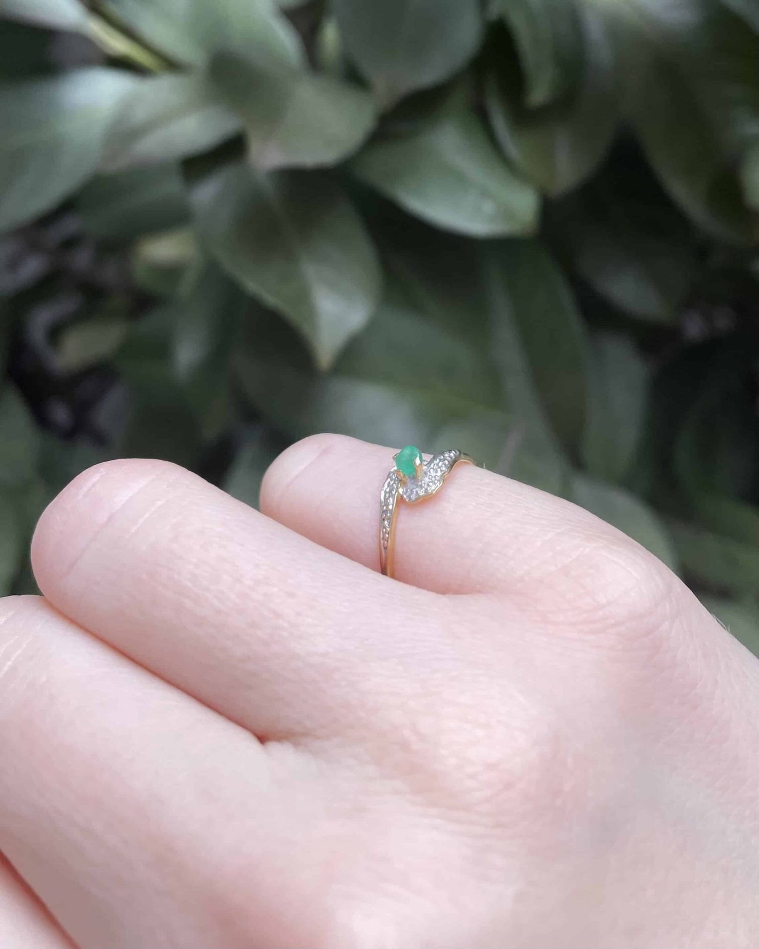 Bague Vintage Tourbillon Émeraude &quot;Iseult&quot; - Elliade Paris