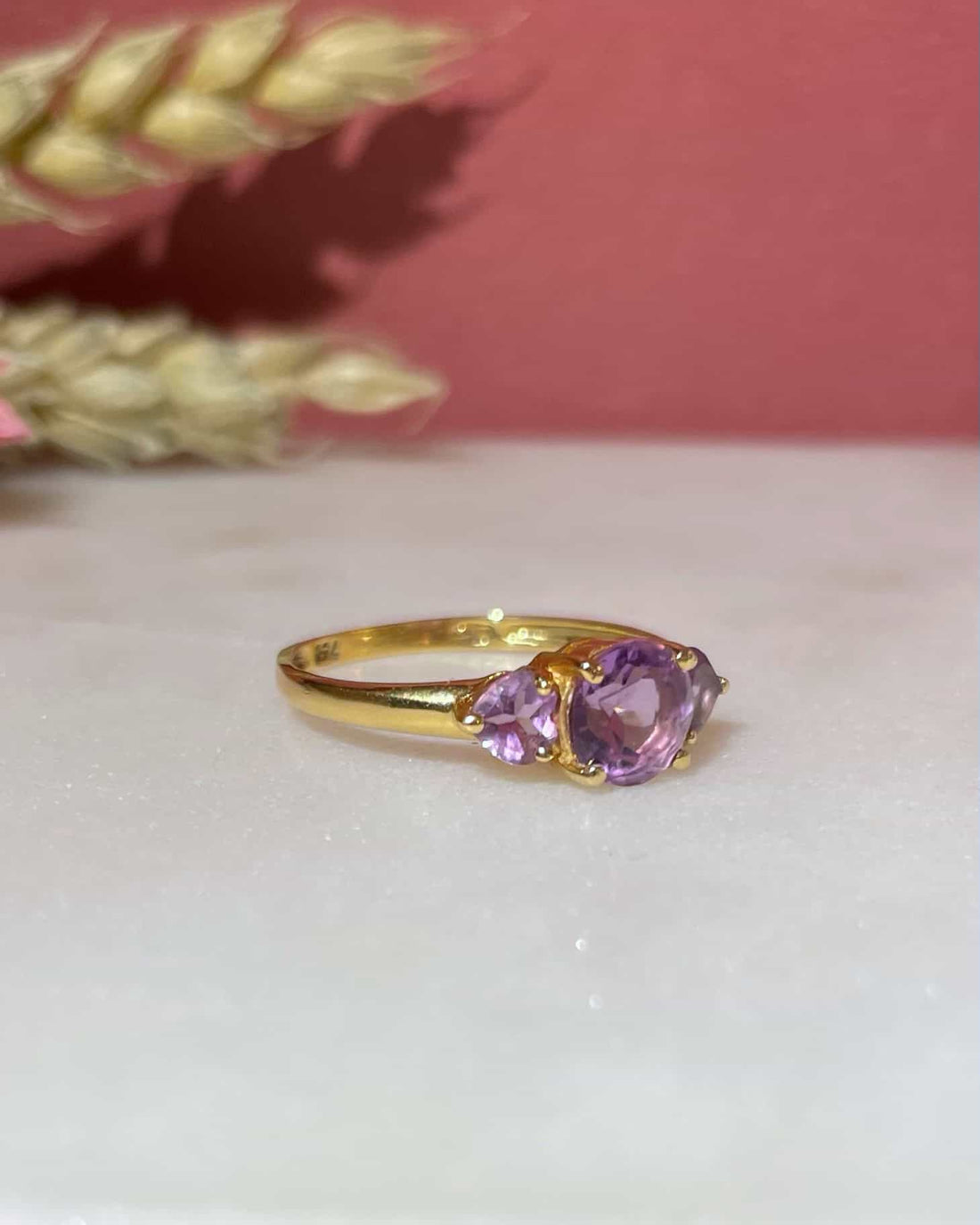 Bague Trilogie Améthystes 1.10 carat &quot;Leyna&quot;