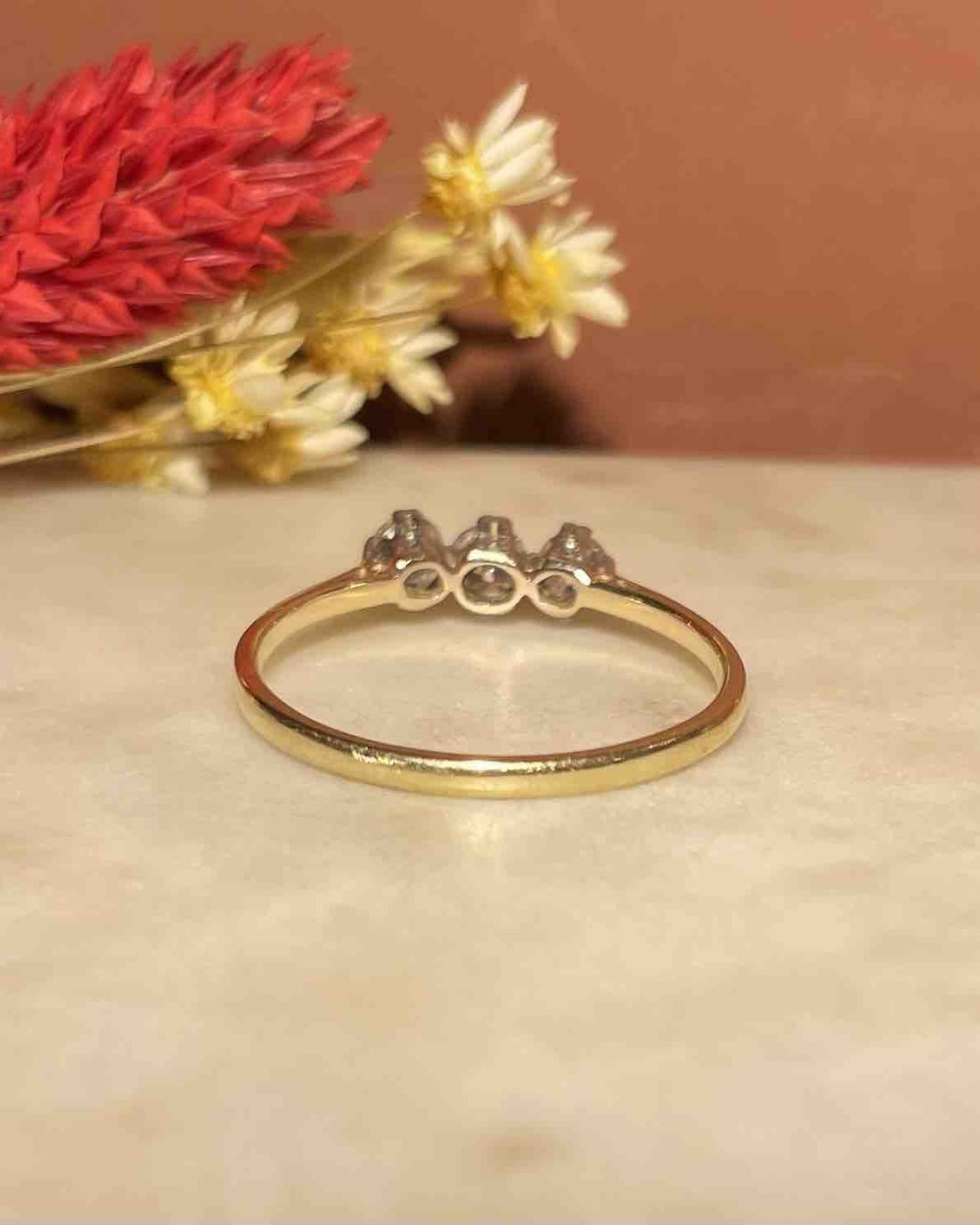Bague Vintage Trilogie Diamants 0.50 carat &quot;Lyssie&quot; - Elliade Paris