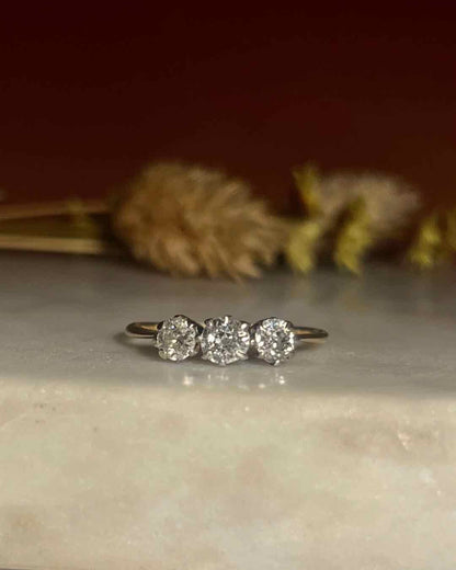 Bague Vintage Trilogie Diamants &quot;Lucie&quot;
