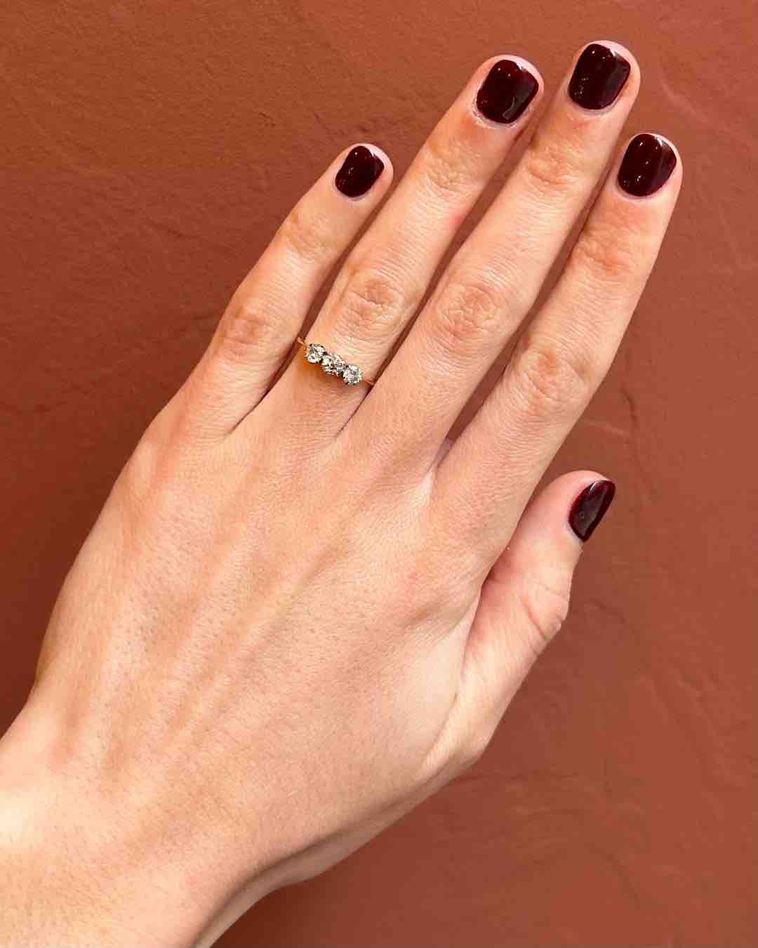 Bague Vintage Trilogie Diamants "Lucie" - Elliade Paris