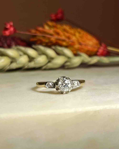 Bague Vintage trilogie diamants &quot;Mélanie&quot; - Elliade Paris