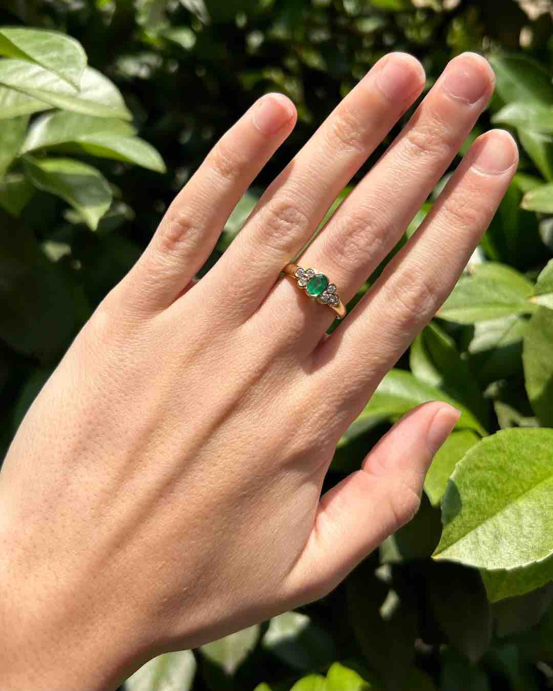 Bague Trilogie Émeraude et Diamants "Noa"