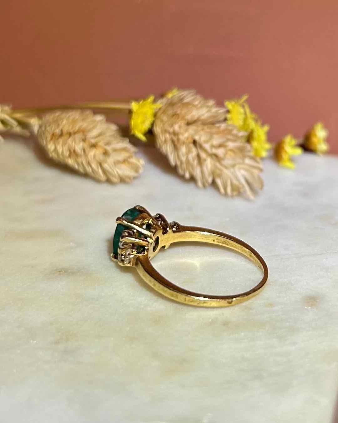 Bague Trilogie Émeraude et Diamants &quot;Patsy&quot;