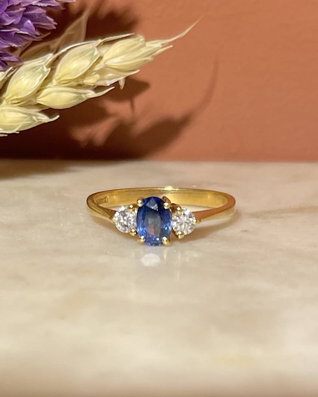 Bague Trilogie Saphir &amp; Diamants &quot;Edmée&quot;