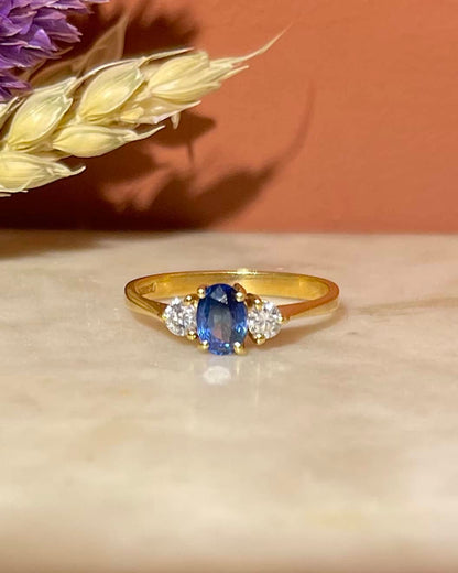 Bague Trilogie Saphir &amp; Diamants &quot;Edmée&quot;