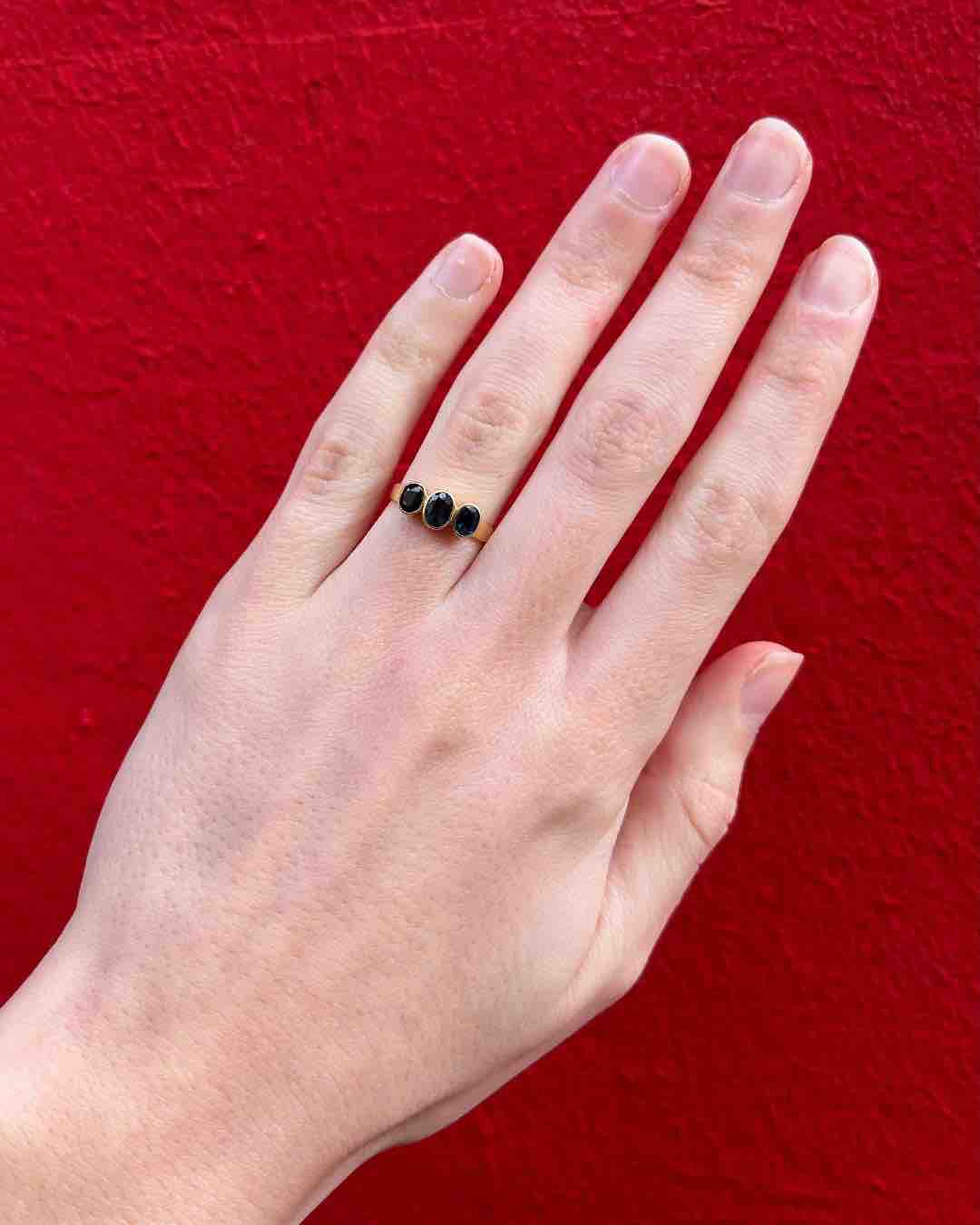 Bague vintage Trilogie Saphirs "Luna" - Elliade Paris