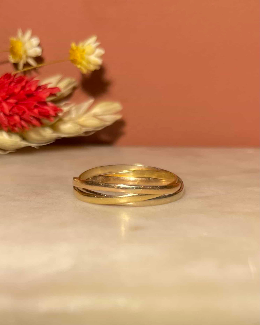 &quot;Auréa&quot; three-gold wedding band