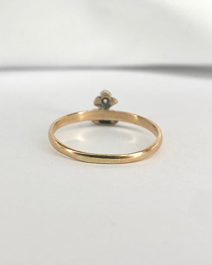 Bague Vintage XIXème Perles &amp; Diamant "Béryl" - Elliade Paris