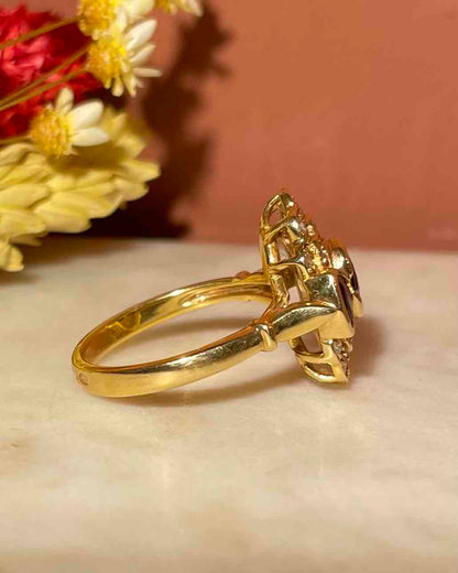Bague style Art Deco Saphirs &amp; Diamants &quot;Elsa&quot;