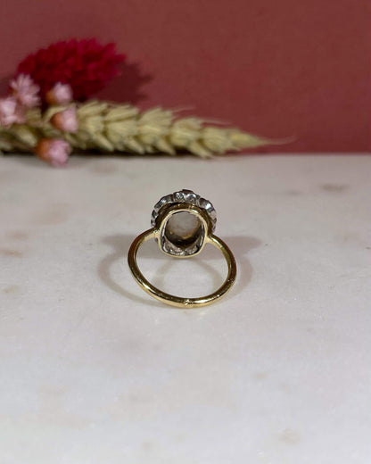 Bague XIXe siècle Opale &amp; 9 Diamants 0.73 carat &quot;Maude&quot; - Elliade Paris