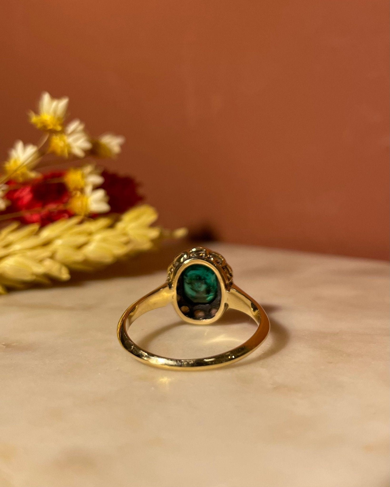 Bague XIXème Émeraude &amp; Diamants "Lorie" - Elliade Paris