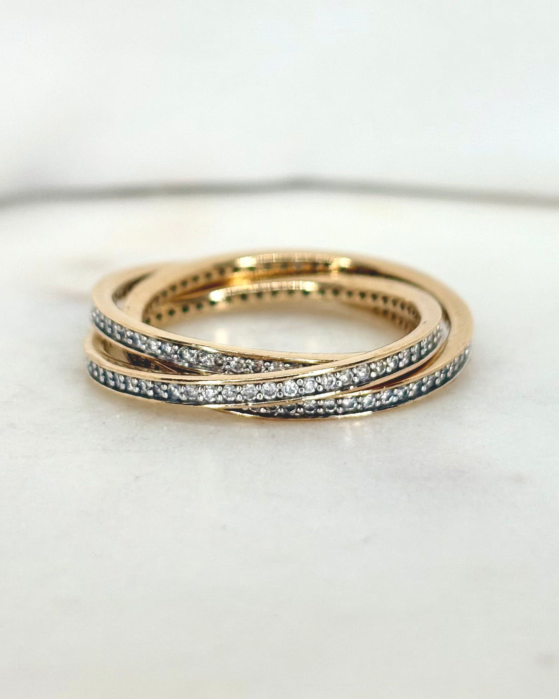 Bague Trois Anneaux Diamants 0.90 carat &quot;Alina&quot;