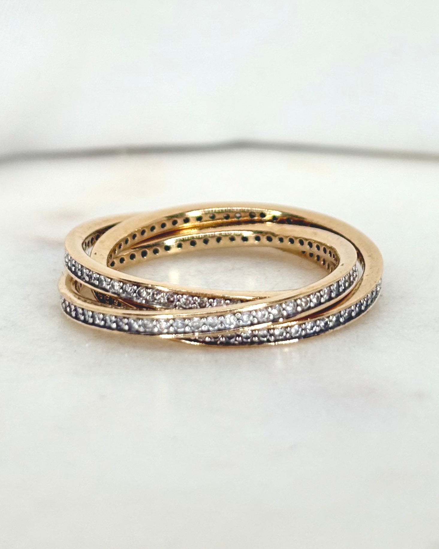 Bague Trois Anneaux Diamants 0.90 carat &quot;Alina&quot;
