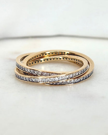 Bague Trois Anneaux Diamants 0.90 carat &quot;Alina&quot;