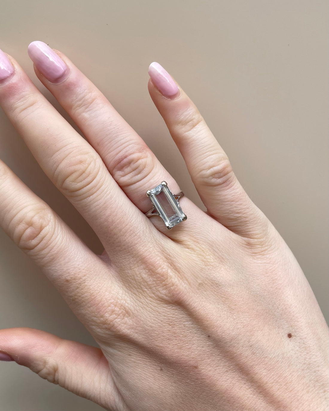 Bague Vintage Cocktail Aigue-marine 3 carats &quot;Sanna&quot;