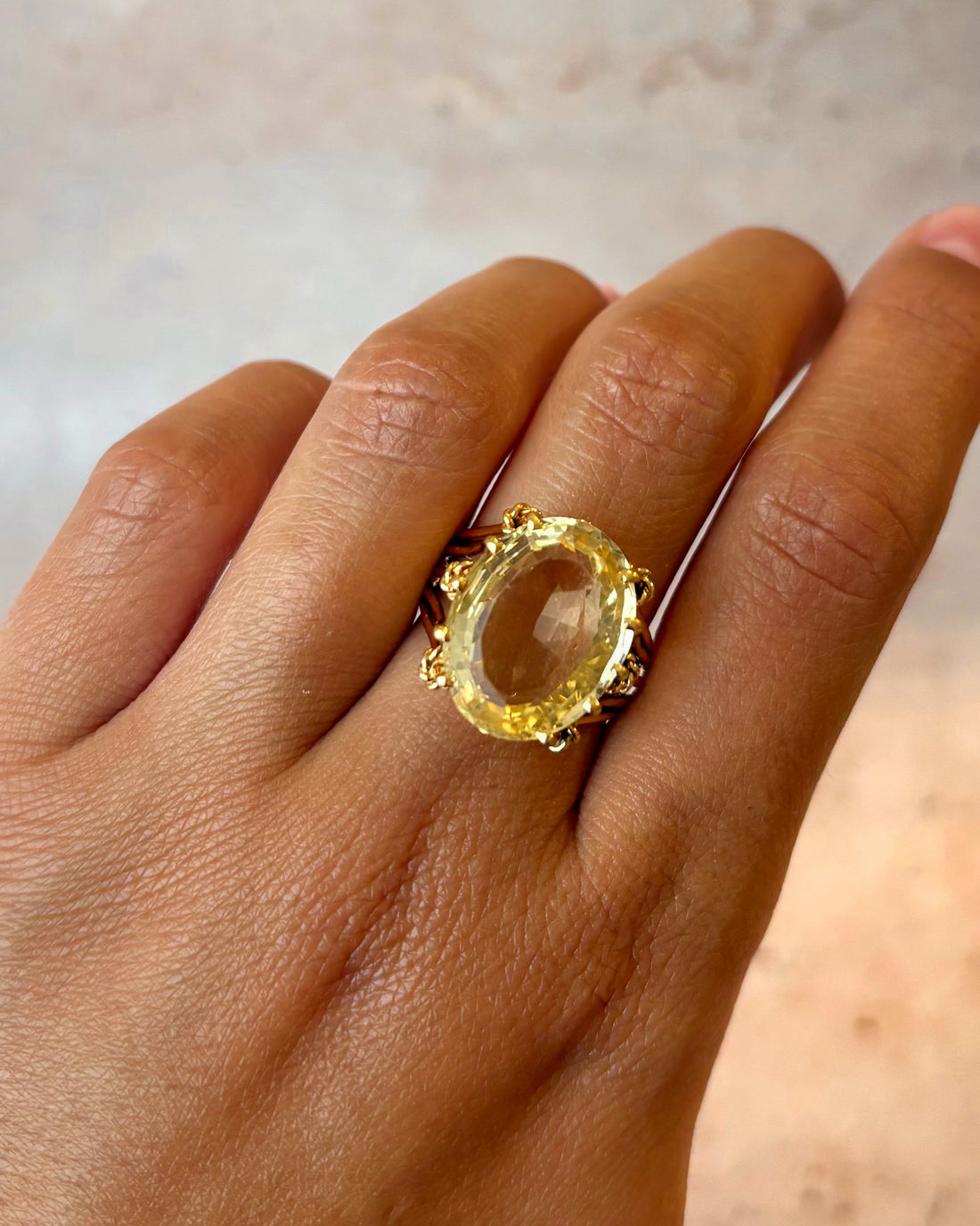 Bague Cocktail Citrine 11.20 carats &amp; Or 7.30g "Marnie"