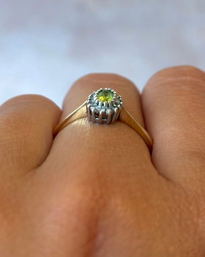 Anillo Margarita Peridoto y Diamantes "Tamara"