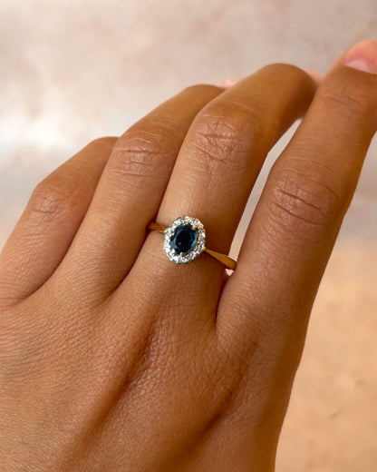 Bague Marguerite Saphir 0.50 carat &amp; Diamants "Alba"