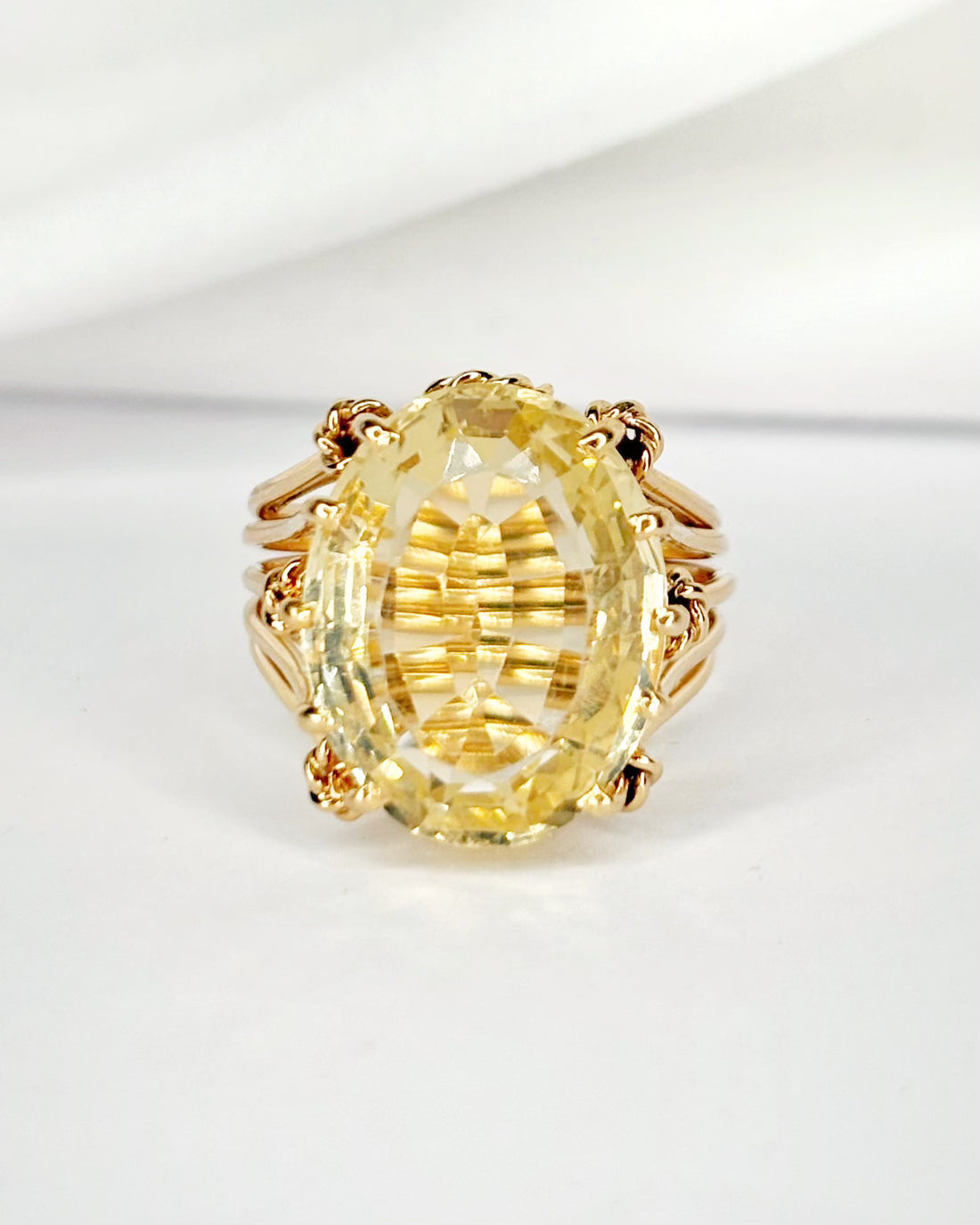 Bague Cocktail Citrine 11.20 carats &amp; Or 7.30g "Marnie"