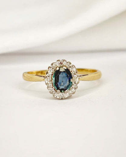 Bague Marguerite Saphir 0.50 carat &amp; Diamants "Alba"