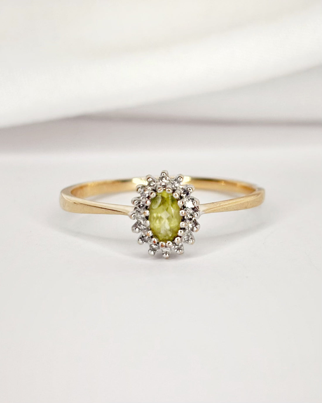 Bague Marguerite Péridot &amp; Diamants "Tamara"
