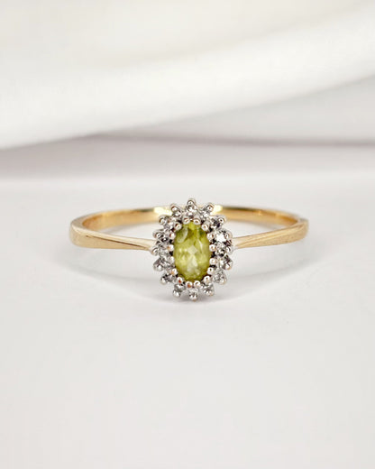 Anillo Margarita Peridoto y Diamantes "Tamara"