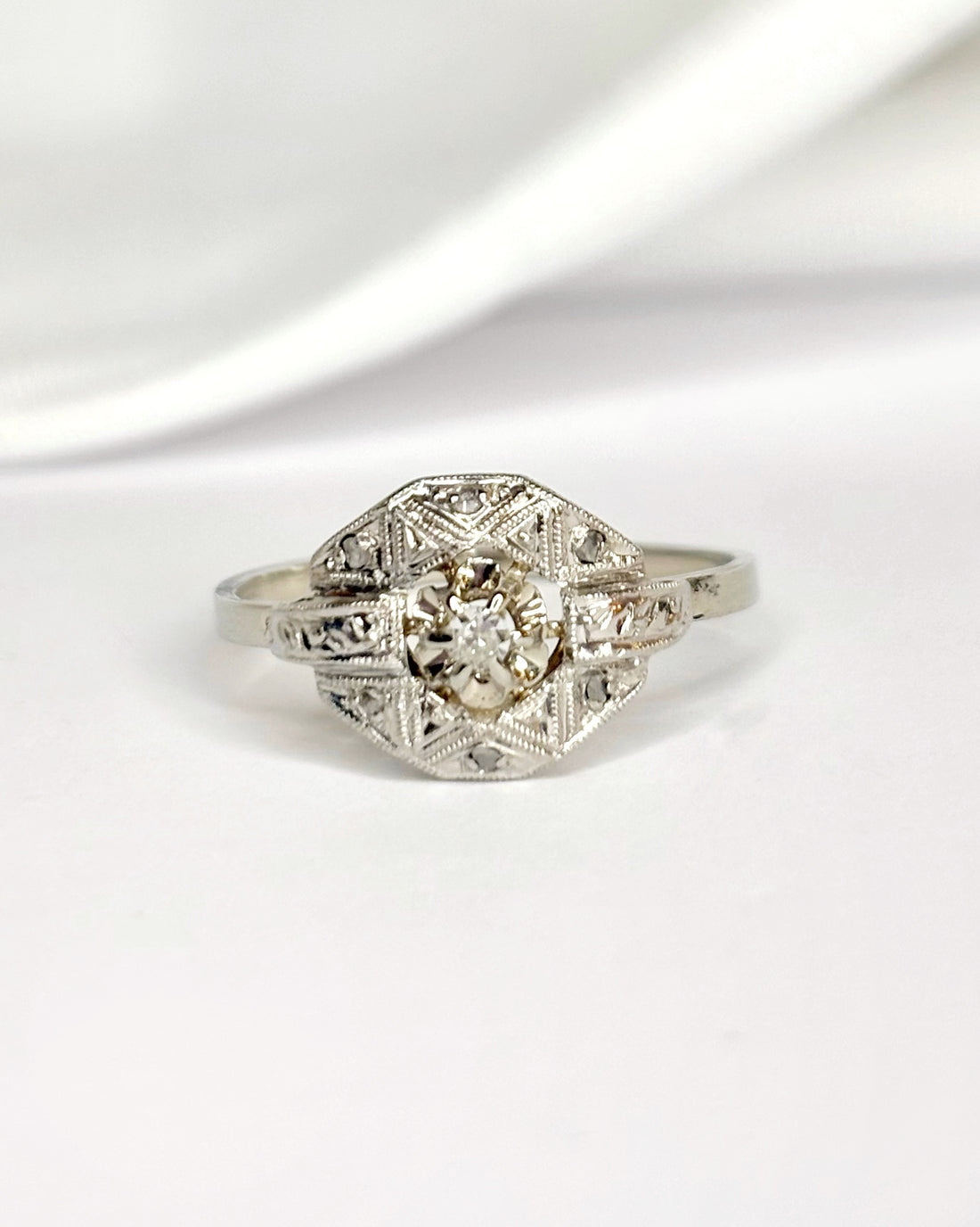 Bague Art-Déco Diamants "Leona"