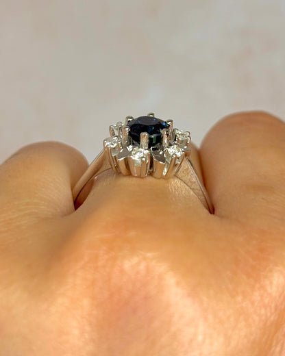 Marguerite Sapphire Ring 1.30 carat &amp; Diamonds 0.30 carat "Magdalena"