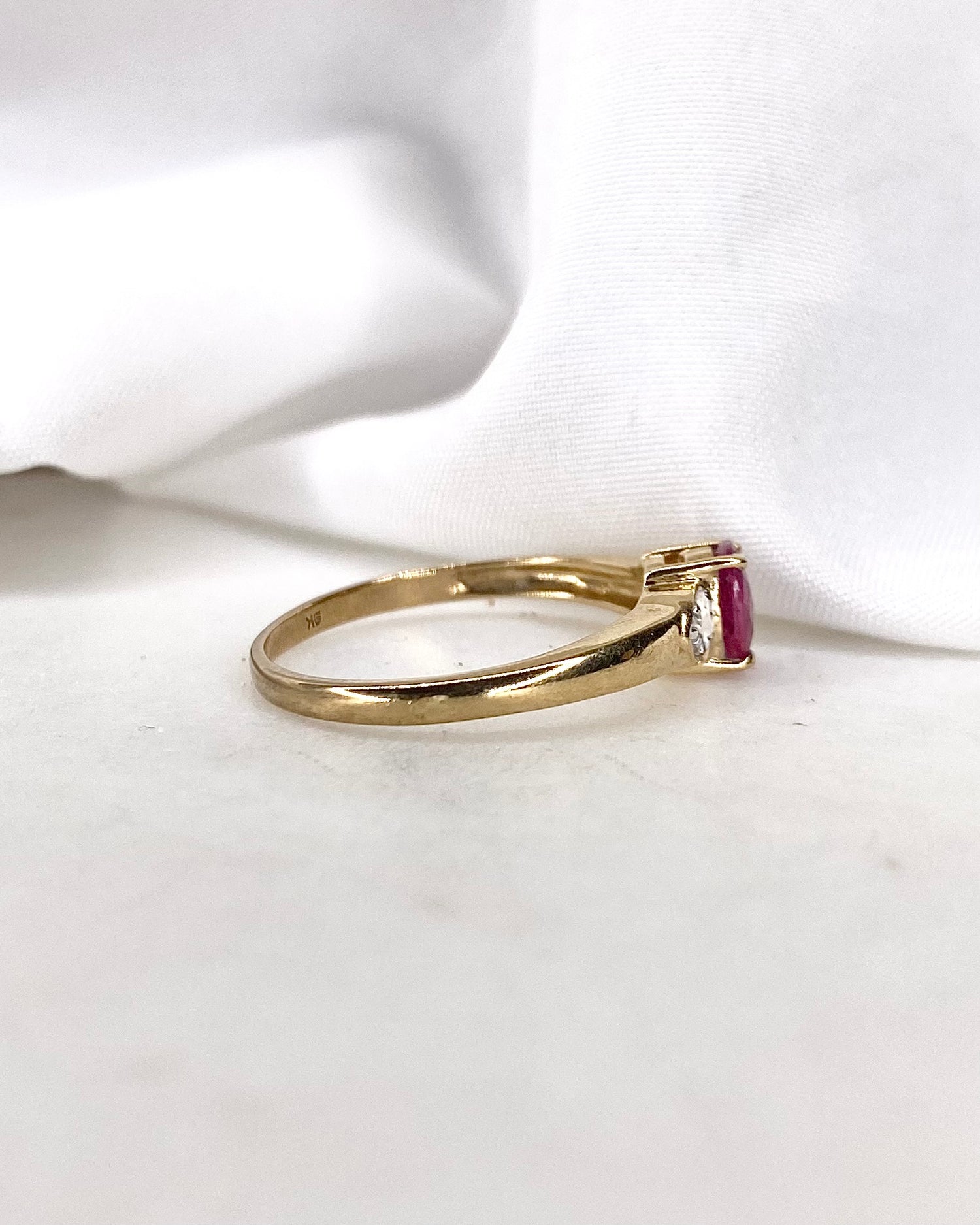 Bague Trilogie Tourmaline Rose &amp; Diamants &quot;Judy&quot;