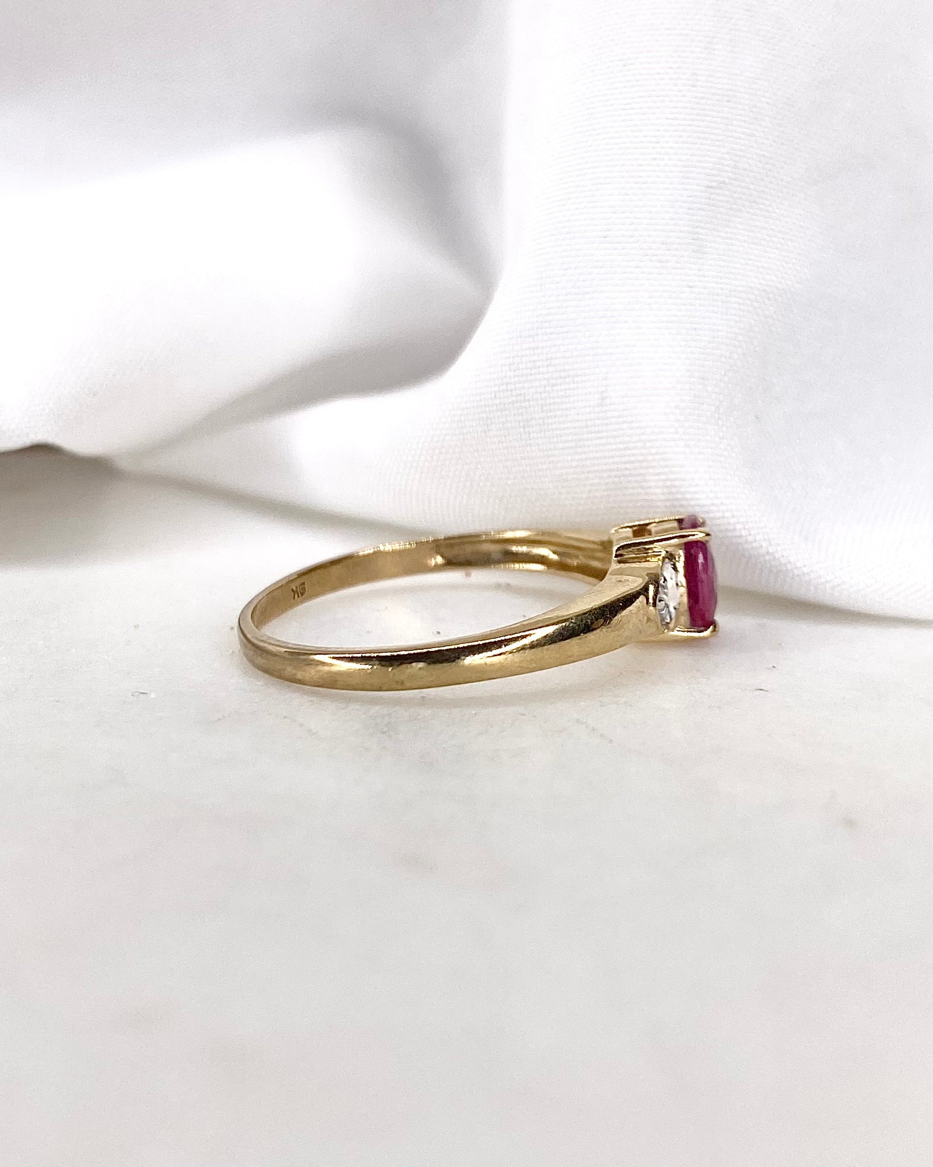 Bague Trilogie Tourmaline Rose &amp; Diamants &quot;Judy&quot;