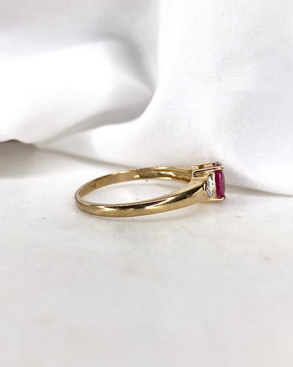 Bague Trilogie Tourmaline Rose &amp; Diamants &quot;Judy&quot;