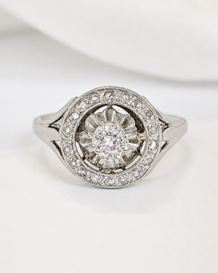 Anillo Art Déco con diamantes de 0,40 quilates «Francine»