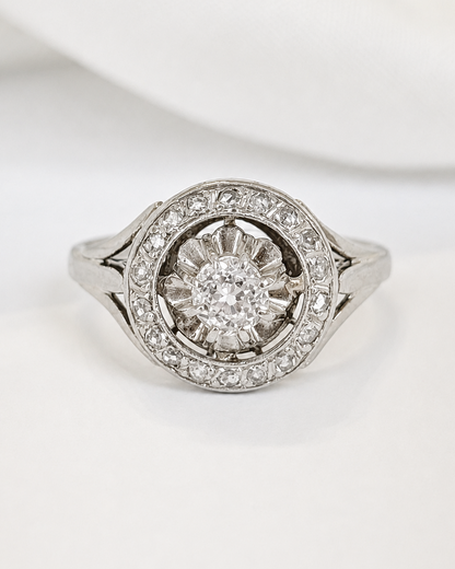 Anillo Art Déco con diamantes de 0,40 quilates «Francine»