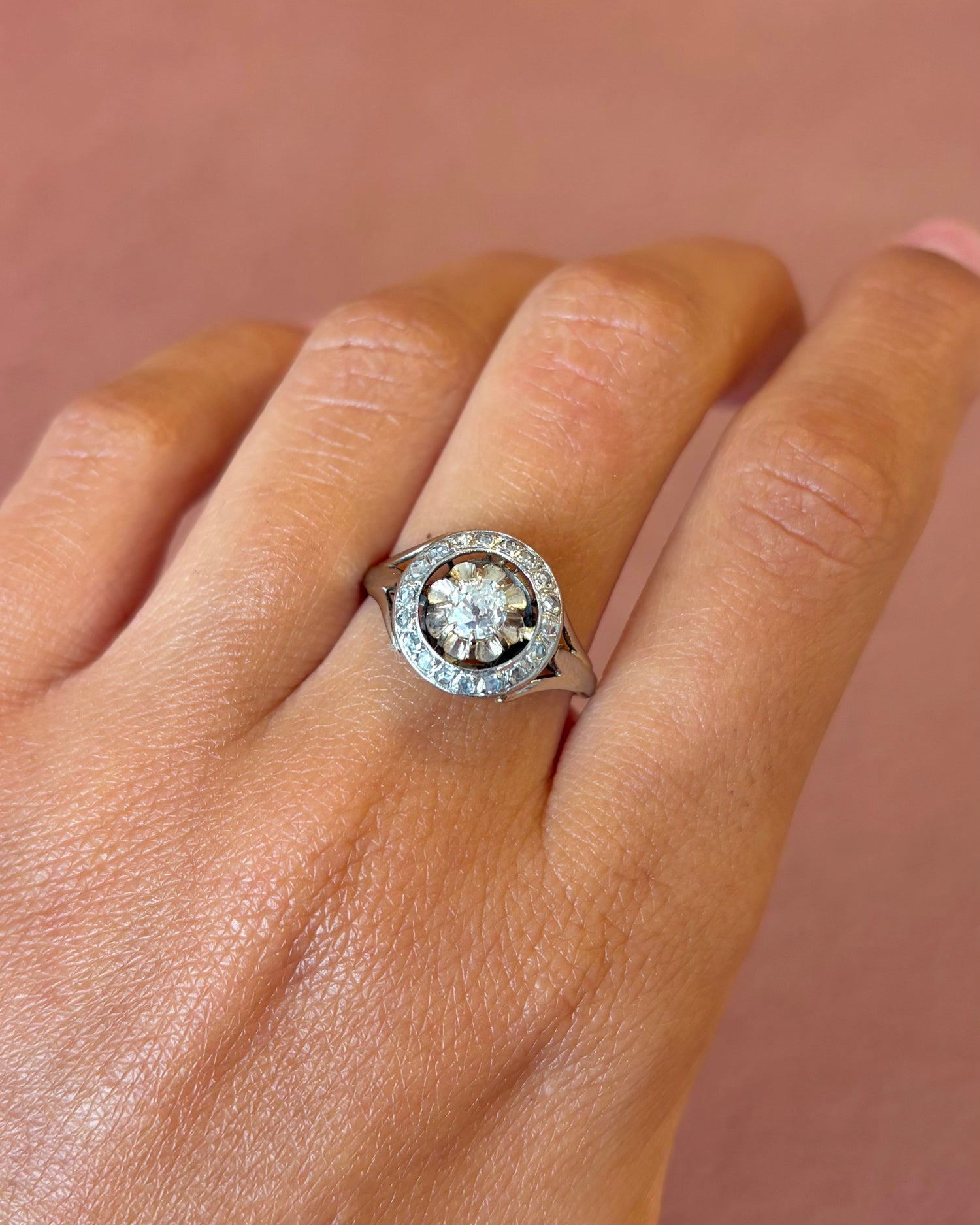 Anillo Art Déco con diamantes de 0,40 quilates «Francine»