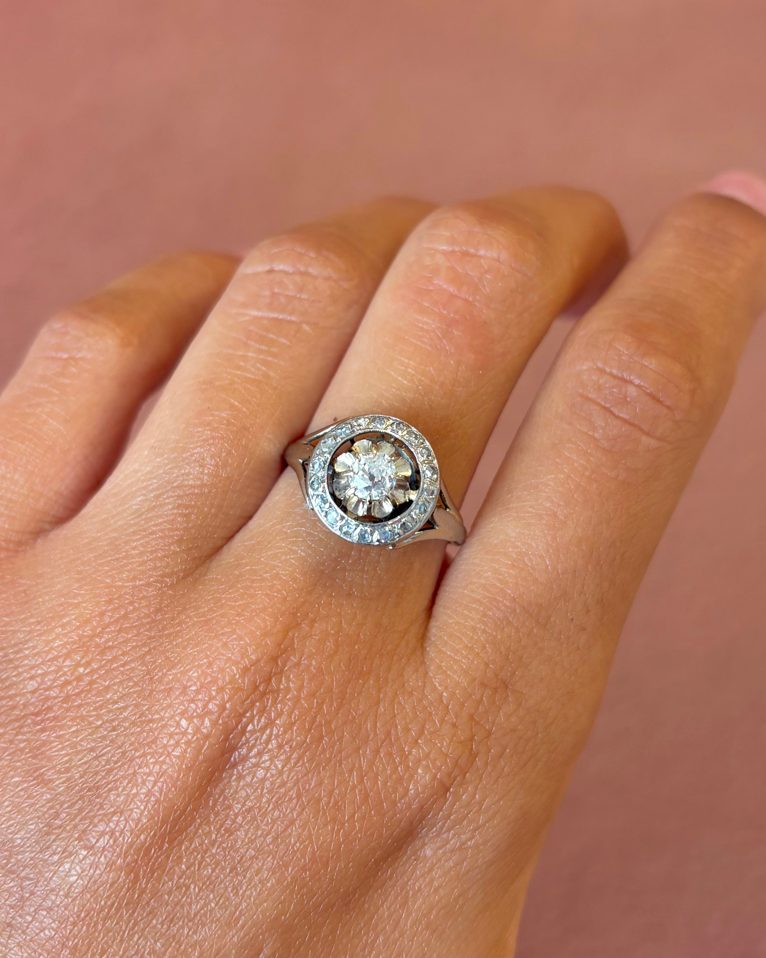 Anillo Art Déco con diamantes de 0,40 quilates «Francine»