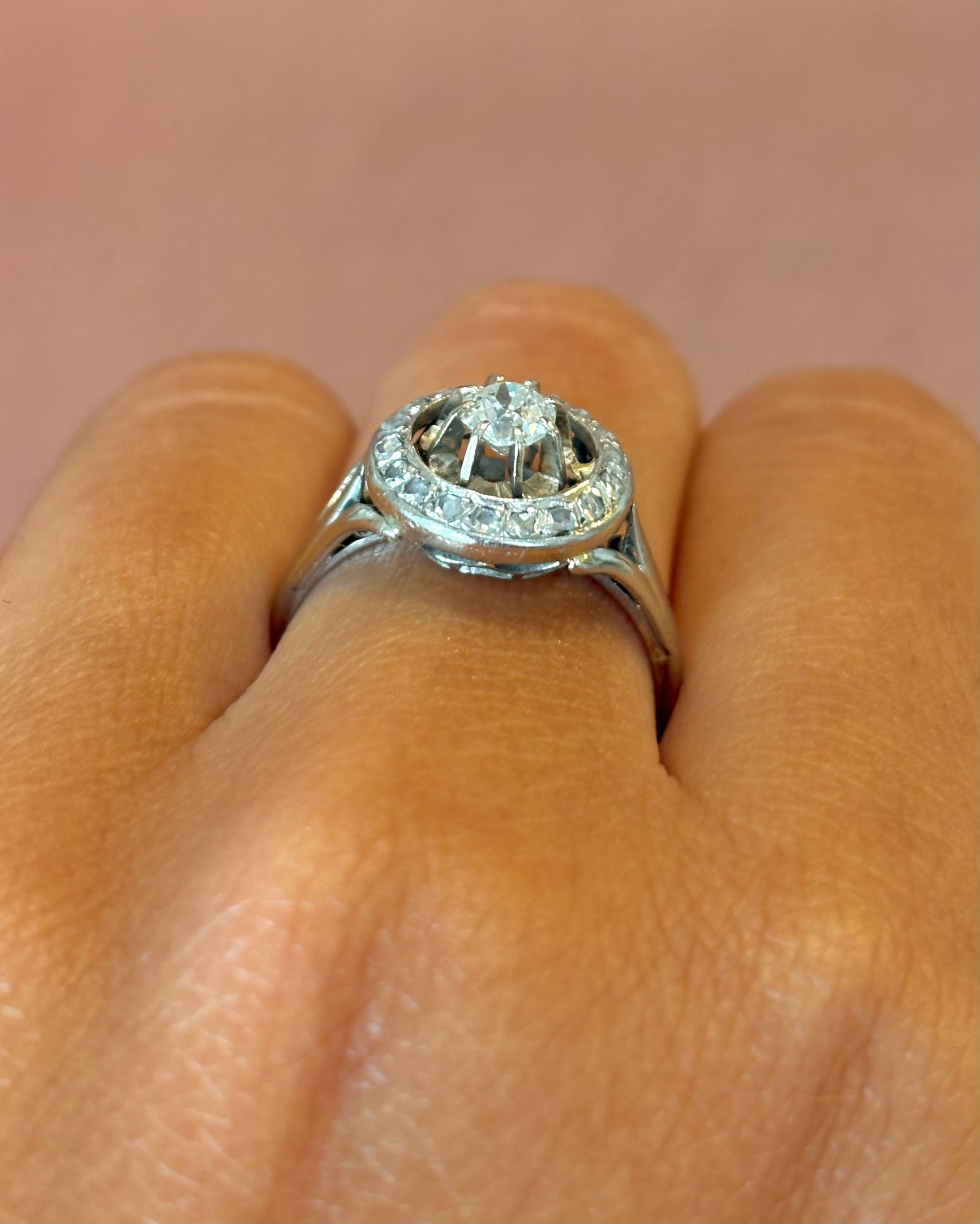 Anillo Art Déco con diamantes de 0,40 quilates «Francine»
