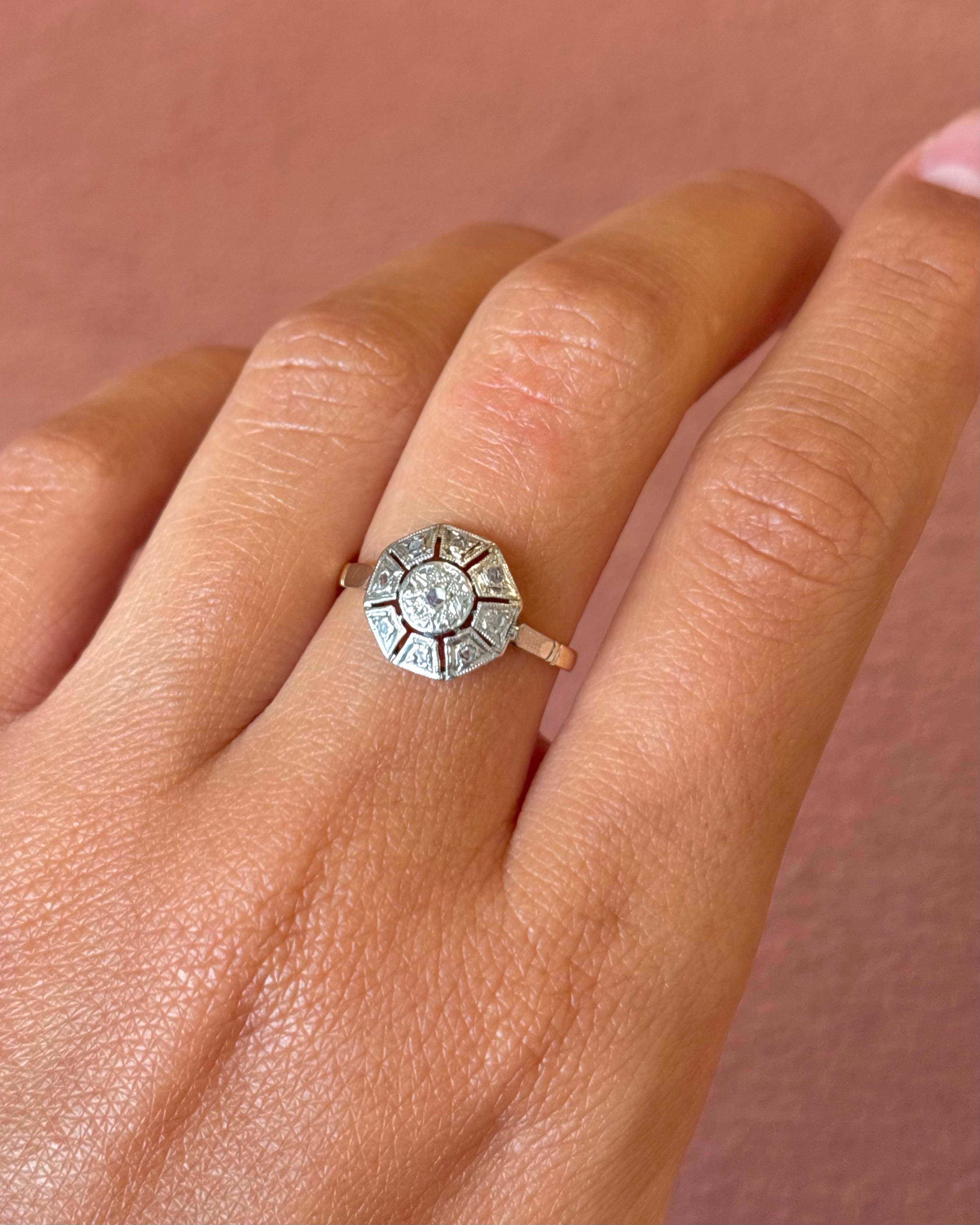 Anillo Art Déco con diamantes «Joshua»