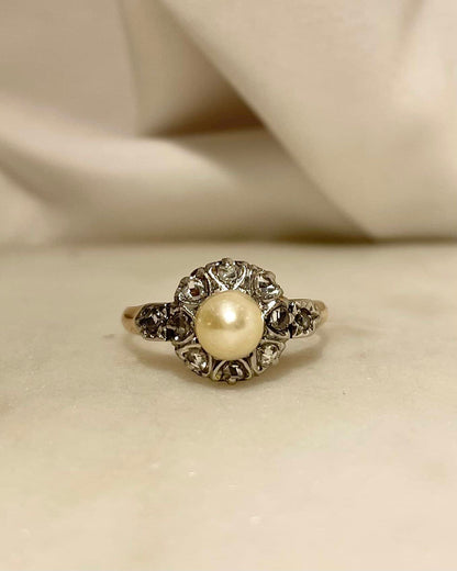 Bague Marguerite Perle &amp; Diamants &quot;Isaé&quot;