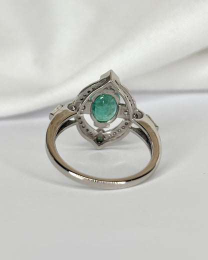 Bague Style Art Déco Émeraudes 1.64 carat &amp; Diamants 0.34 carat "Valentine" - Elliade Paris