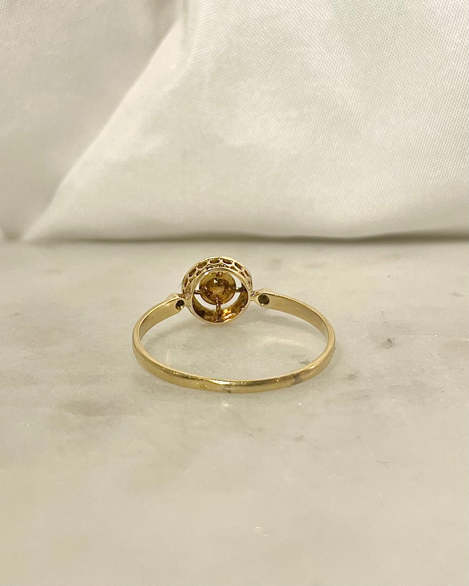 Bague Marguerite Art-Déco Perle &amp; Diamants &quot;Samantha&quot;